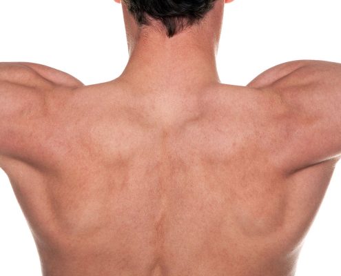 Man's Shoulders, Arms Outstretched