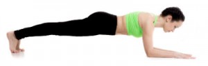 A woman in lowered plank pose